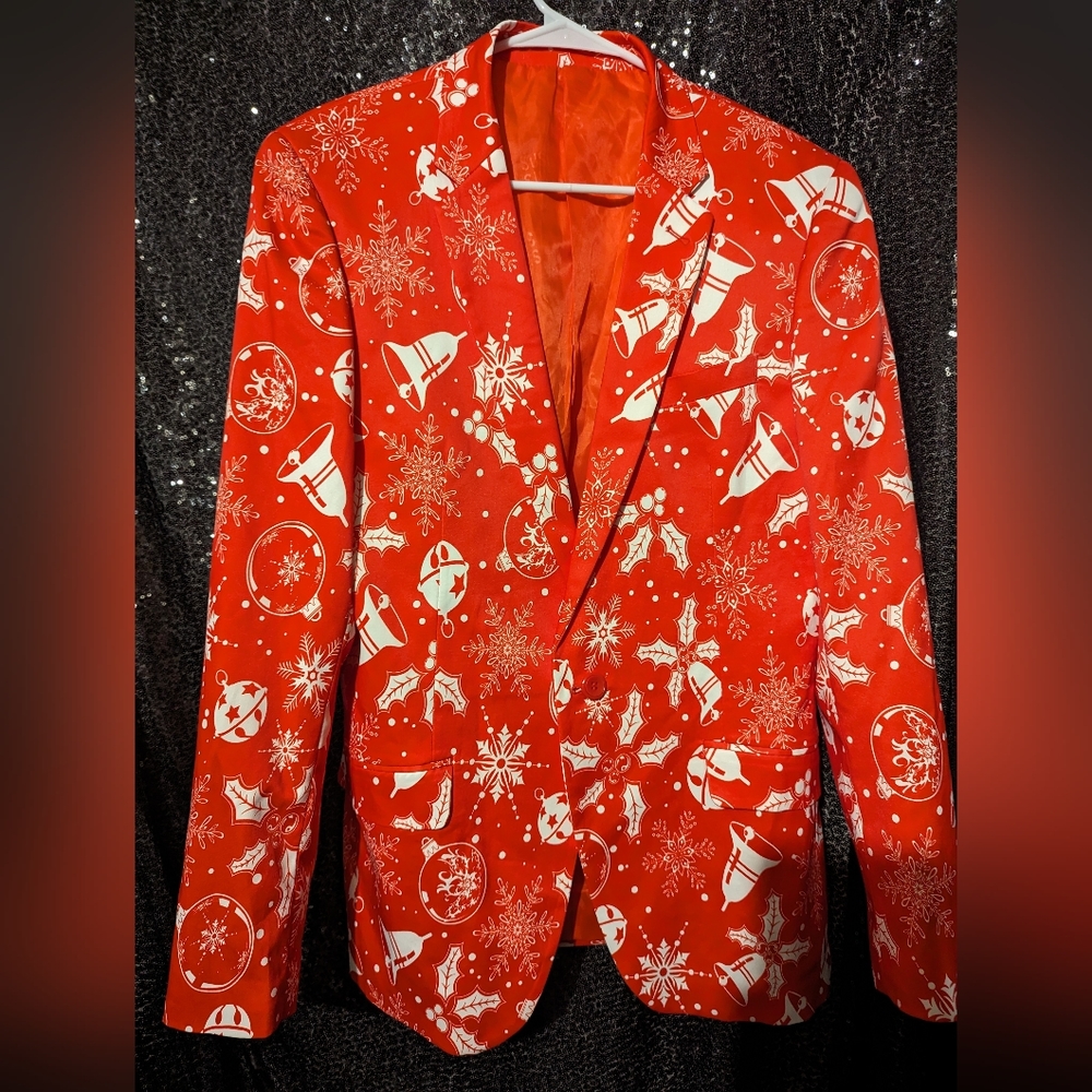 Suslo Couture Limited Edition Men's Slim Fit Christmas Blazer Sz L